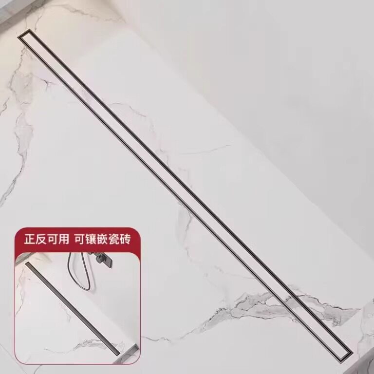 极简线性地漏隐形可镶嵌瓷砖无障碍挡水条下水道防臭防虫浴室家用