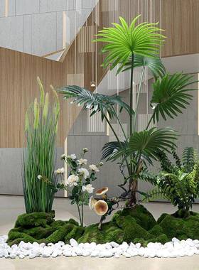 仿真物造景装饰室内楼下转角植落地假绿植景盆观餐厅TB680564栽树