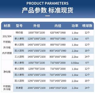 货淋室尘厂家现货智能双吹道无车风通淋SZFLS FL门感应互锁间不锈