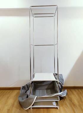 W7衣柜简易柜布艺人OUM组装宿舍出衣租房家用单加固架结钢实耐用