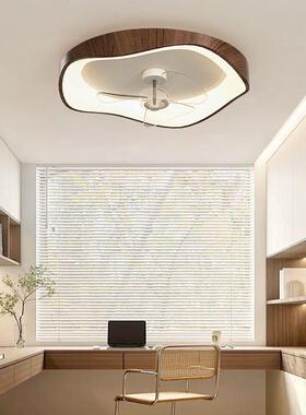 卧室吸JH-T-823光顶灯风扇现代简灯约全谱护眼主卧书房木纹电扇一