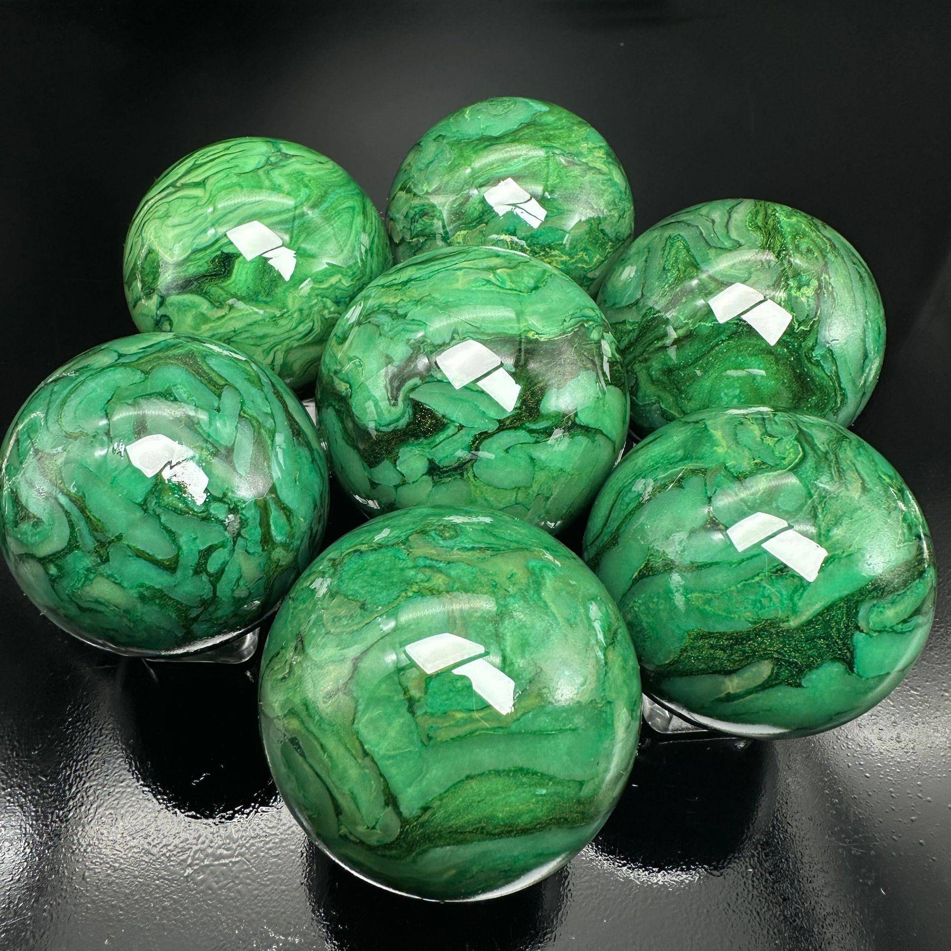 原厂跨境新品天然阿摆L阿根廷工根廷绿纹球装饰品件石原打磨艺品