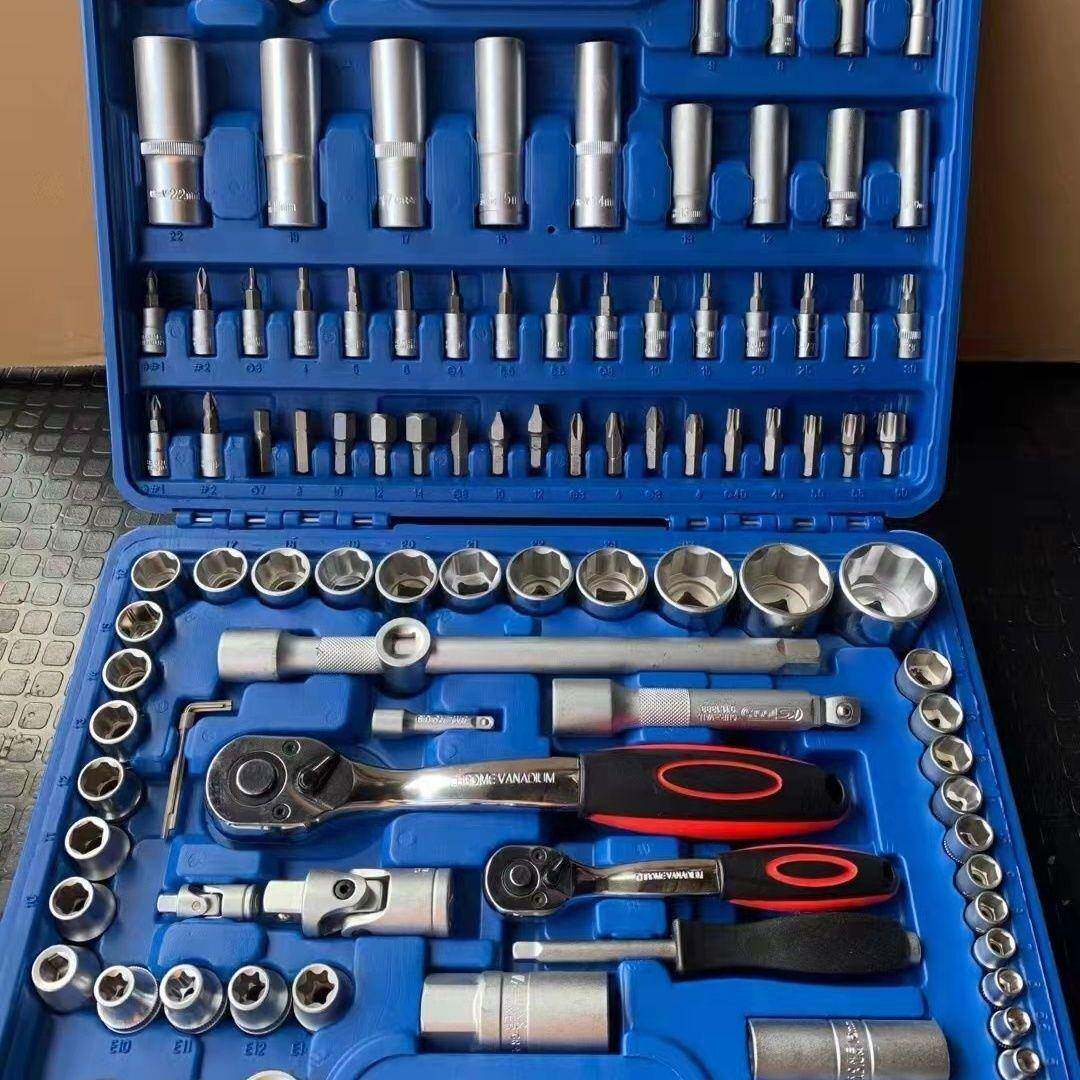 汽修工具车载修理扳工具箱套筒手DFQ批头组合棘轮装套多功能五金