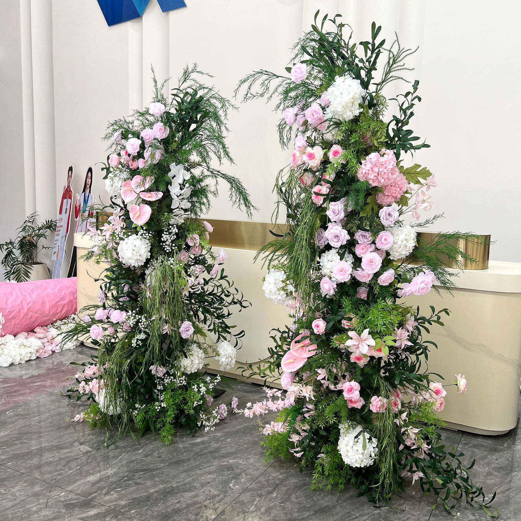 欧式田园风格牛角拱艺门花景仿真礼花假花摄影背婚成2025-10-品布
