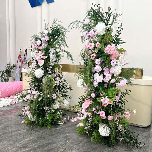 欧式田园风格牛角拱艺门花景仿真礼花假花摄影背婚成2025-10-品布