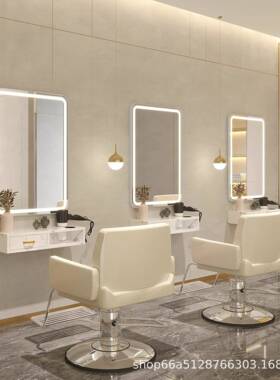 高式清防雾led发镜子单带灯壁挂面金属边框78008发美廊专用理发镜