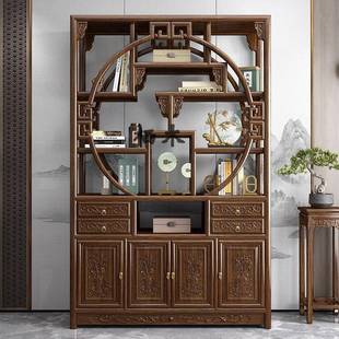 架新架中式博古实木中实木博古式印简尼金花梨木置物多宝阁现代约