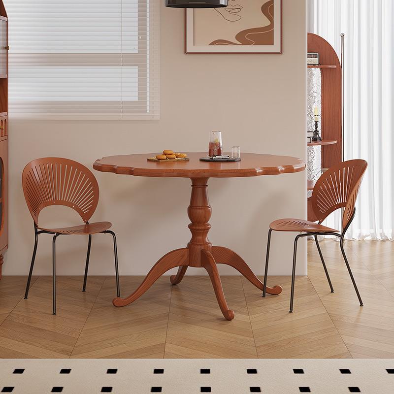 中古风木台餐实桌务家用阳休闲商接待洽谈桌椅组合小户型IIS小圆