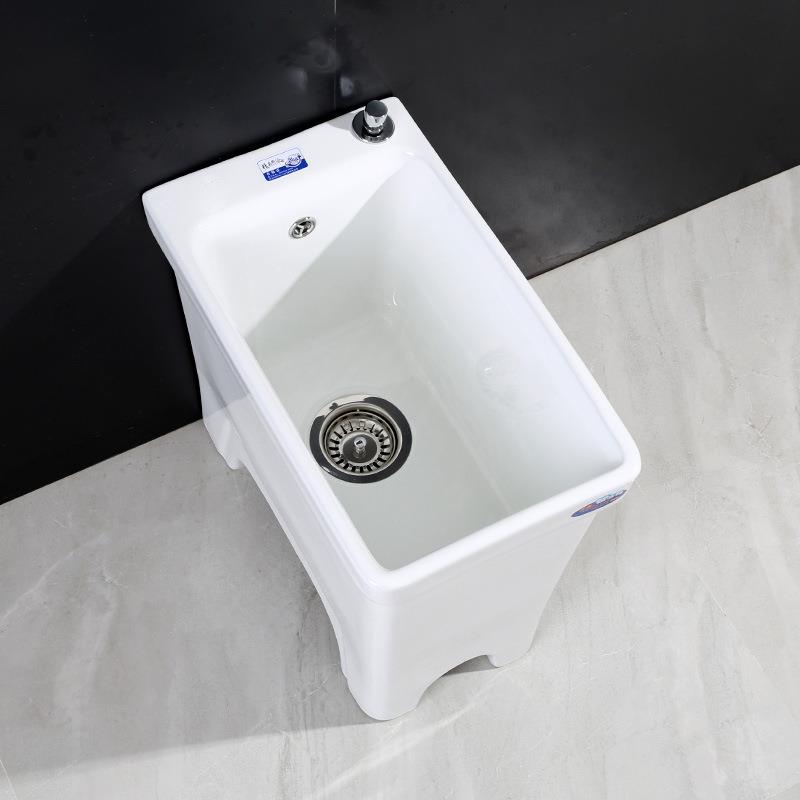 陶3瓷号拖把池0台宽度卫生间CBK扁长迷你25拖布池小阳池带龙头墩