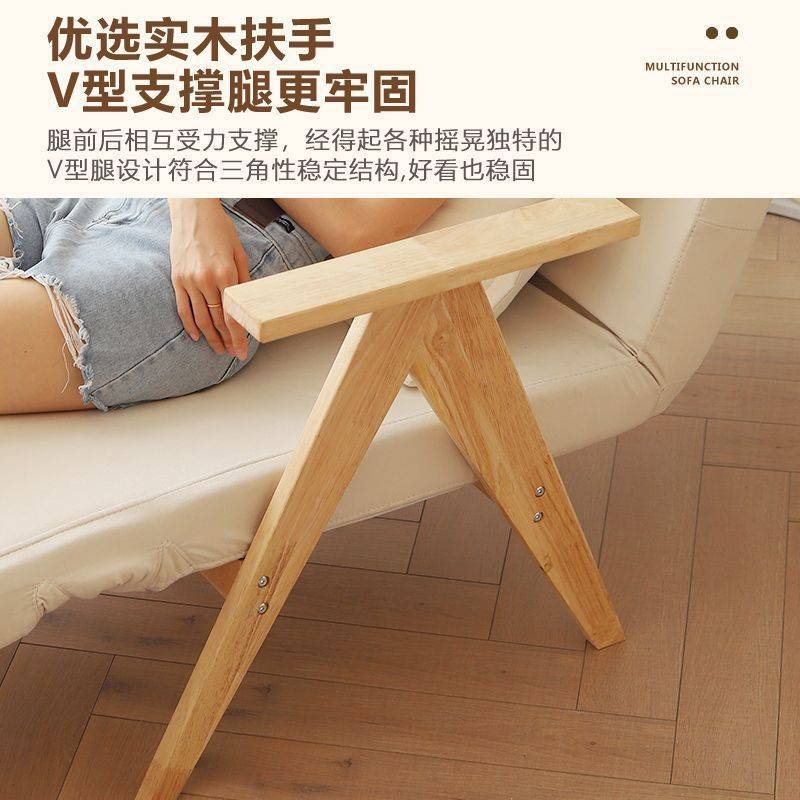 实木沙发床客厅阳台可折叠多功能单人家用小户型伸缩床双人小沙发