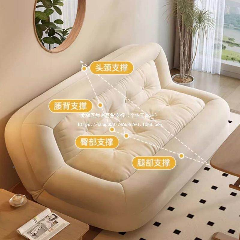 小沙发床风客厅沙发折叠两用奶GWZ3YHmX油原木户型人日双式实木沙