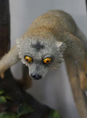 仿真户脂外WG19286狐猴树动物工摆艺客厅阳台花园庭院假山装型饰