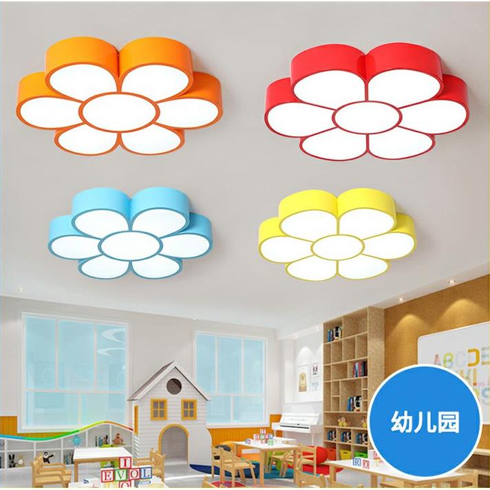 led儿童彩灯色花朵乐形状000000六瓣花型幼儿灯早教机构吸顶灯园