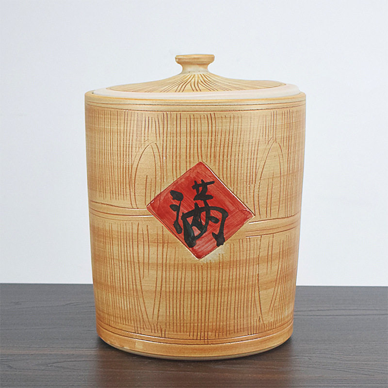 景德镇陶瓷米缸20斤40装米桶带盖密封罐储米箱米罐面粉桶大米