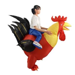 彩虹大白鸡墨镜公大鸡充气44797服对表演搞笑道具节日鸡彩虹派大