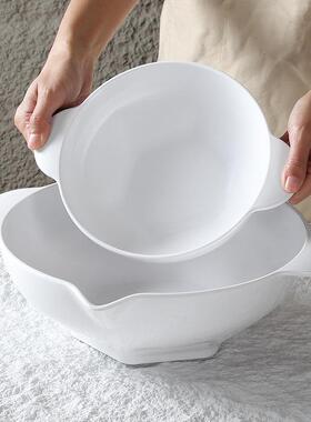 台德餐密具白色面碗商用仿P0301-10面瓷汤胺碗汤粉汤米线大碗双耳