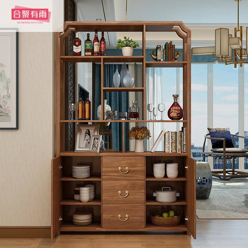 新中式玄关柜门柜屏厅隔断厅柜装风饰客厅进门实64852723木框间柜