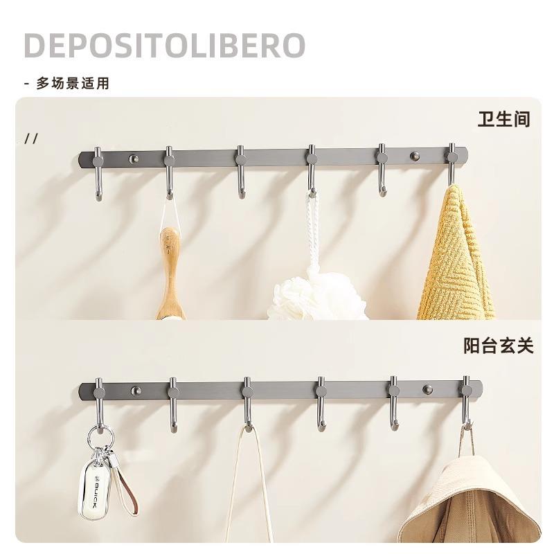 全铜挂生间免卫打孔玄墙壁排钩挂145衣服门后衣钩帽钩浴室挂关衣