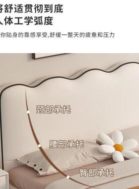 Gxtd8iPmsWP人床1.木8米实法式奶双油风软包床大床猫抓皮1.5米主