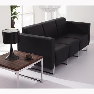 办公沙发简约沙现代黑色待发4S店会动议室活商接务单人位茶TBW几