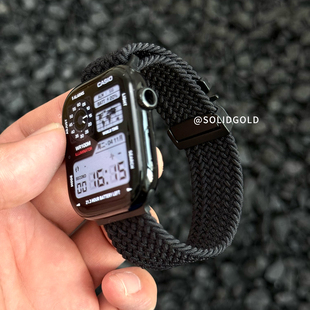 Solid尼龙编织降落伞扣适用苹果手表带S11AppleWatch789iwatch10