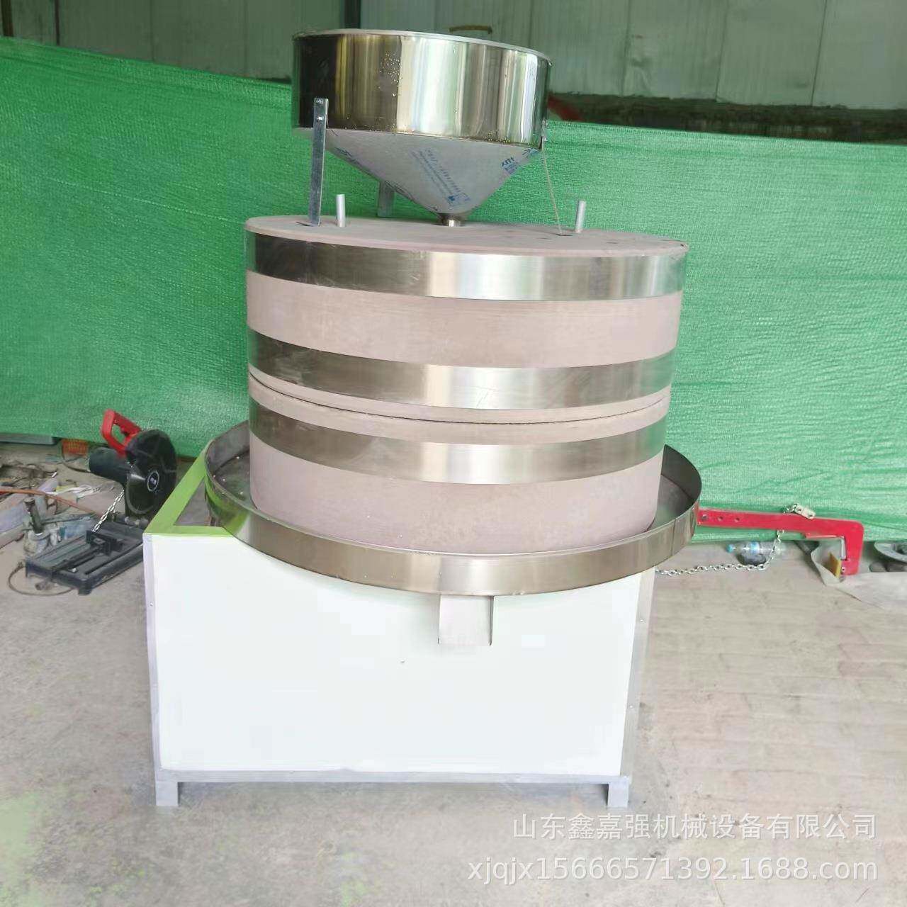 商用豆子磨浆电动石磨机小型芝麻酱石磨机电动石磨小麦面粉机豆渣