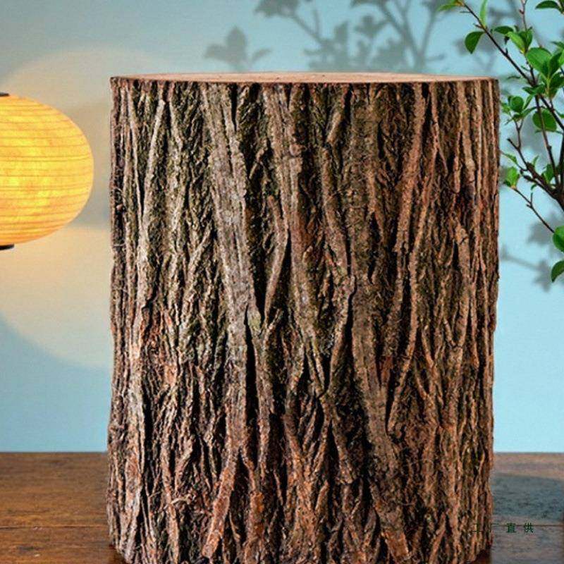 系原木树桩实墩子陈雕森列摆设造景木头立柱底座根木服装店茶ANR