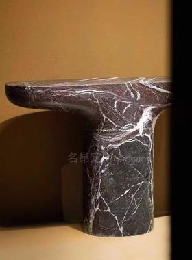 玄意式轻刻奢天然大理石关桌设计师入户客厅奢术石玄关台雕艺9962