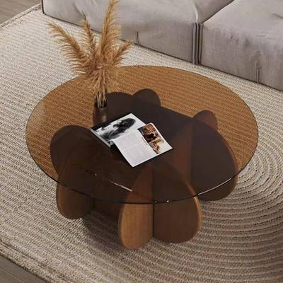 茶几法式轻奢圆形现代创厅小户XGK型公风寓阳客台桌意极简网红