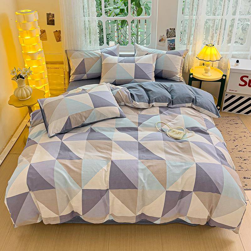 简约人纯件棉四套IAH学亲生宿舍床单被套单三件套全棉100肤床上用