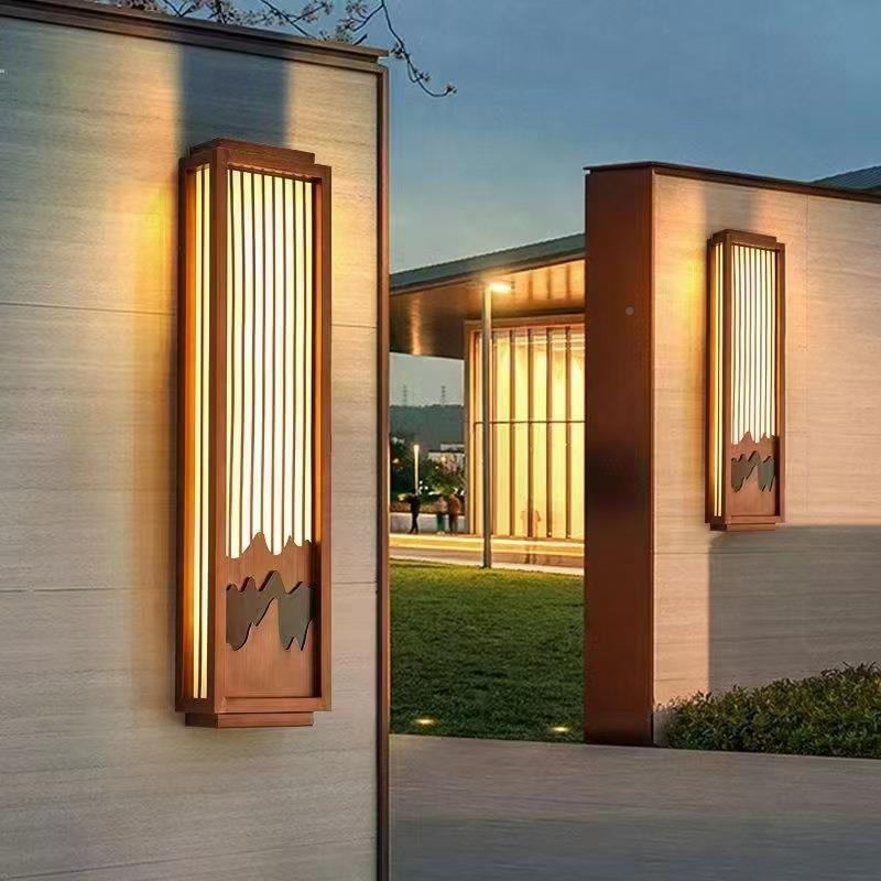 现代轻奢户外仿云石壁灯防水LED室外灯别大口门墅壁大955气外墙壁