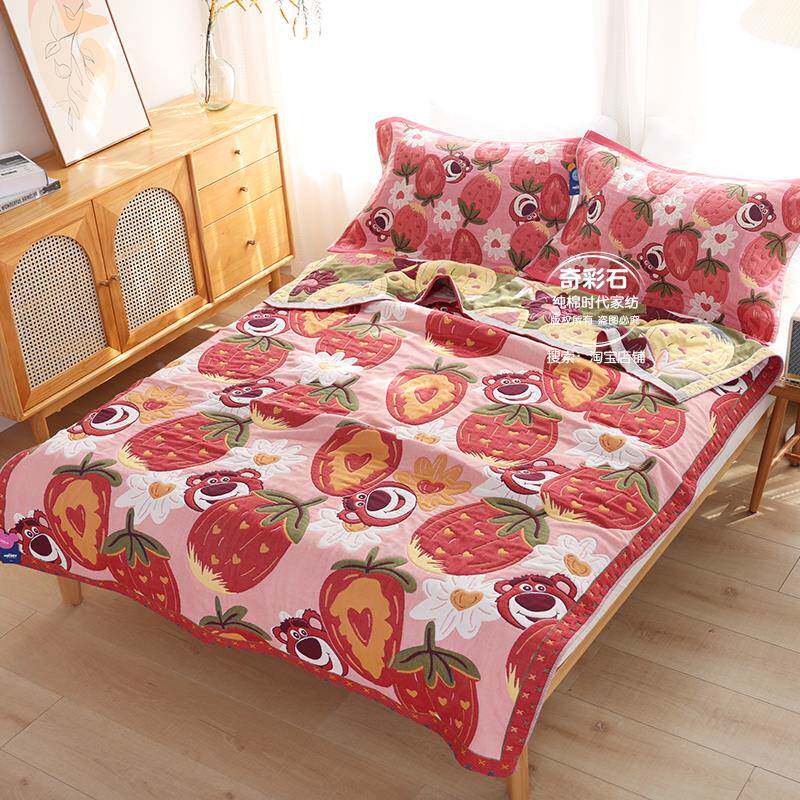 RI0T纯层棉纱布盖毯春秋十新款成人家用无品牌/面被子办公室午睡