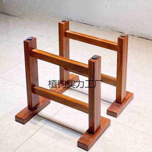 加实木桌腿方形桌实木大板支茶架岩板餐桌书桌腿ESY桌架工字美式