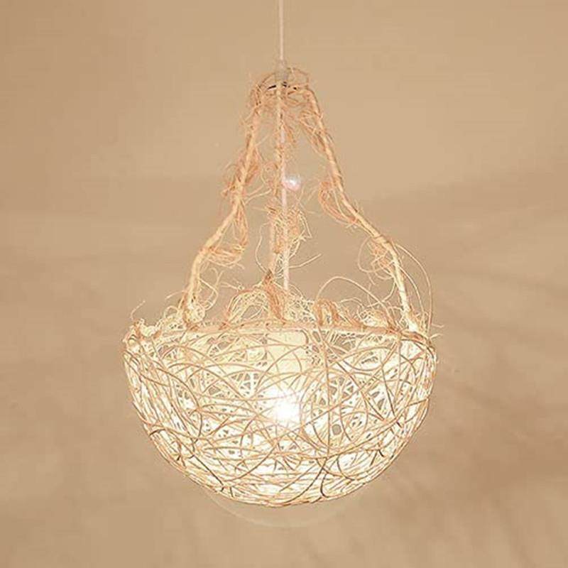 意东南亚艺藤吊灯XNM性创餐厅饭店灯田园风格民宿客个栈茶楼鸟巢