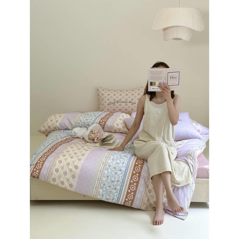 Timemor秋冬季长绒棉1hb0高精密0刺绣上四床件套纯棉全棉2025新y