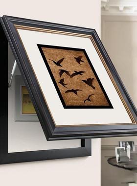 法式中古电表箱装饰复客厅电画古源盒挂画竖版配电箱NKE平安果壁