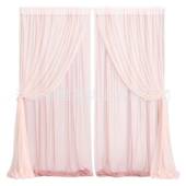 帷幔纱JYX 7566双层双幔面板婚礼景雪纺窗帘背派对饰拱门装 厂家供