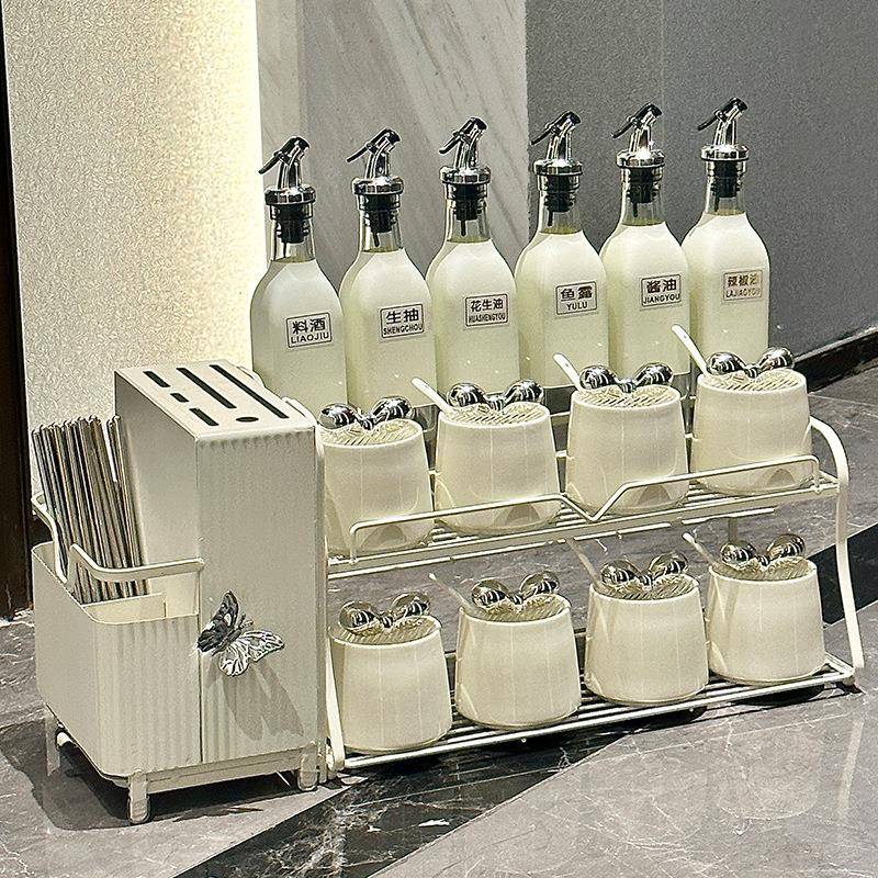 轻架奢厨房调料盒装家高档调味料罐套调KUX料油瓶壶用盐罐收纳置