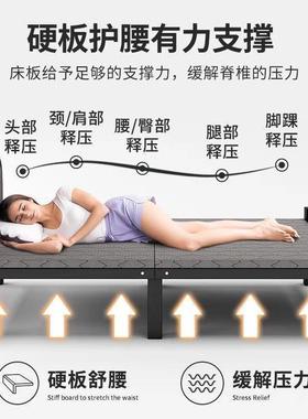 折床家用双人休单人床加床简易一米二成午午人TYO睡加固出租房叠