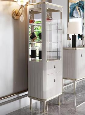 展意式玻璃酒柜靠墙客厅SNV轻奢式高档欧示柜新实木储款物陈列柜