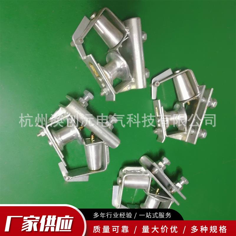 滑朝10281轮角铁安装朝天放线铝轮转天角放线滑车