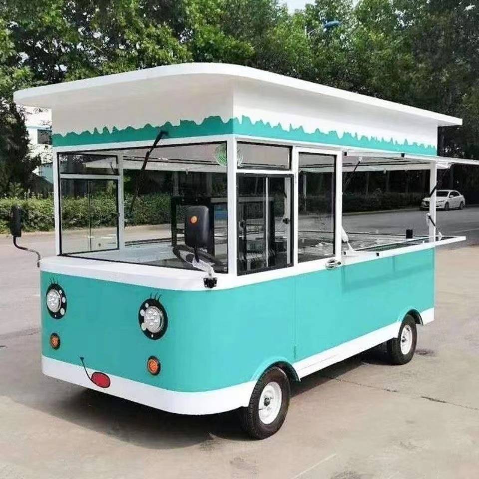 网红餐车街景店商业街四轮多功能移动美食车炸串烤冷面冰激凌餐车
