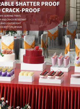 展现货6件套亚克FRJ力心饰空底座自助餐蛋糕示台派对装五面盒