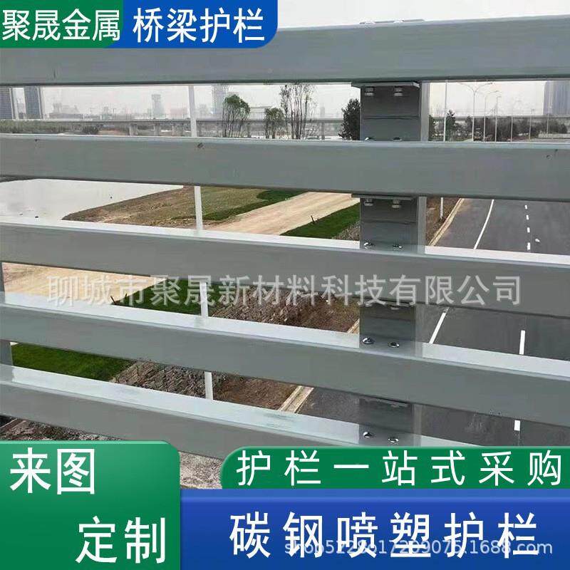 桥梁塑防撞护栏Q2钢35白喷护栏桥梁锌立柱现YYE货河道景观护镀栏