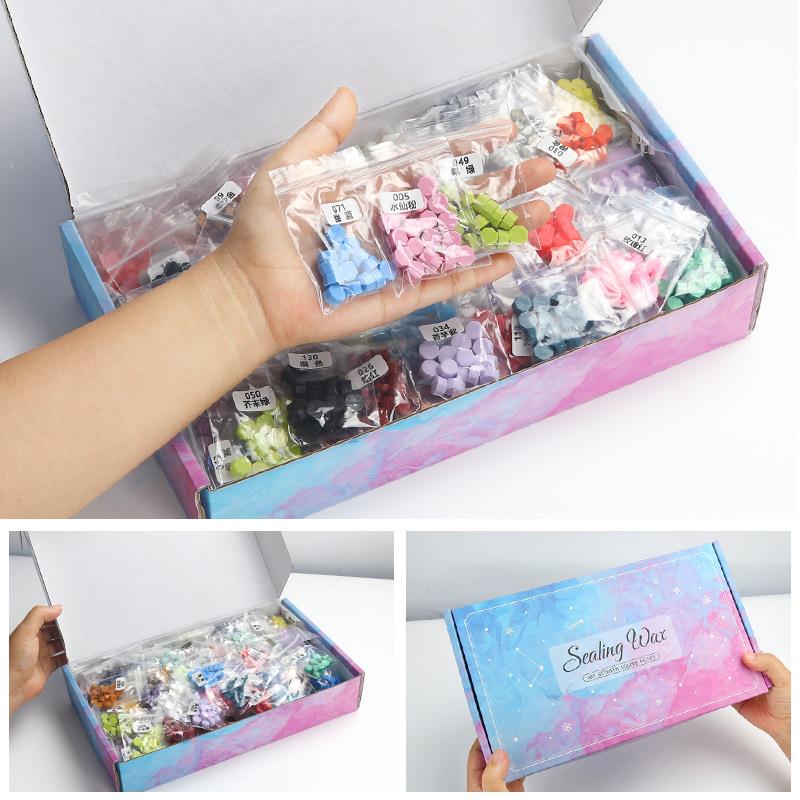 135盒装蜡无品牌/粒小火样漆印章八角密封蜡全系颜色色飞机盒样品