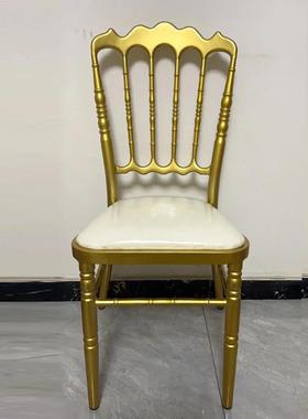 火山椅意式宴会椅婚礼廷椅子属餐厅椅复皮革古宫金风靠背椅古VHC