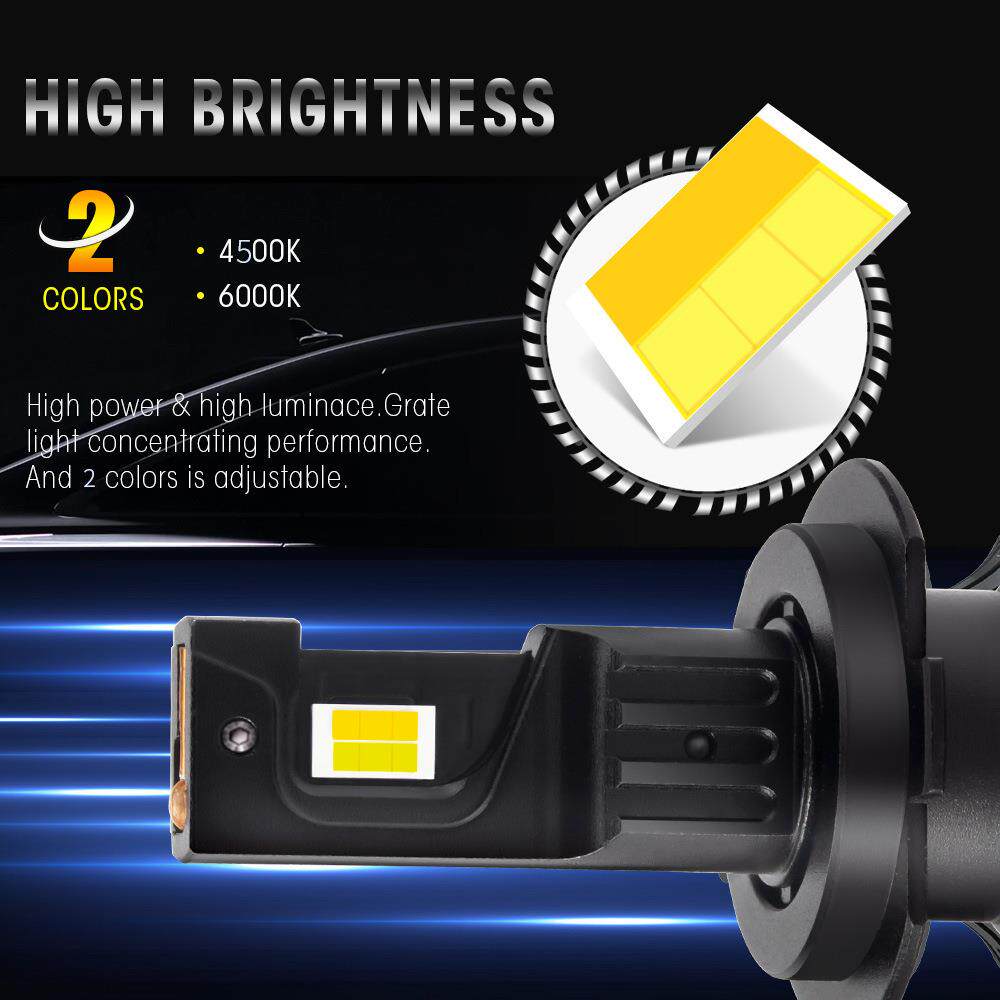销h1改装9h7h11雾灯9012灯泡005超亮h4近远一体双热G4双色汽车led