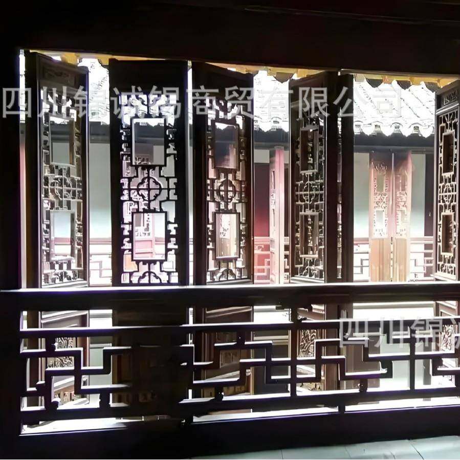 新中式实无品牌/木木仿门窗木花格镂空雕刻花窗新中式庭实院装饰