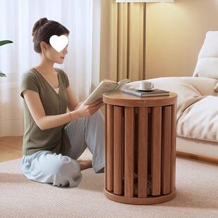 H4T仿实木凳圆茶几家用叠放组凳板折叠椅子NSQ备用餐桌椅凳叠合叠