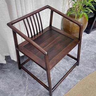 XEJ实办公月喝牙椅半圆椅靠椅餐椅家背用茶桌椅圈椅木围椅官帽椅